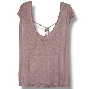 Trouvé Blush Dusty Pink Sleeveless Backless Linen Tank Top Blouse size Large